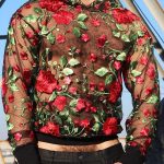 Gayparadise See Through Mesh Floral Embroidery Hoodie