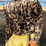 Leopard Print Slim Fit Stretchy Velvet Top [Pre-Order]