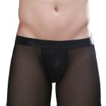 Mesh See-Through Middle Waist Bottomless Boxers Shorts