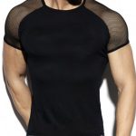 Gayparadise Mesh See Through Patchwork Short Sleeve Round Neck T-shirt