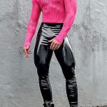 Gayparadise Rhinestone See-Through Mesh Hot Pink Top