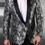 Gradient Print Lapel Collar Party Blazer