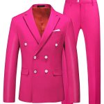 Double Breasted Slim Fit Solid Blazer Pants Two Piece Set