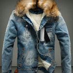 Casual Faux Fur Collar Long Sleeve Thickened Denim Jacket