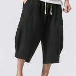 Lace Up Loose Casual Cropped Trousers Harem Pants