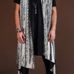 Gayparadise Laser Glitter Asymmetric Hem Silver Festival Cape