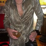 Casual Tinsel Stretchy Turndown Collar Shirt