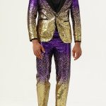 Gradient Sequin Lapel Collar Blazer Pants Two Piece Set [Pre-Order]