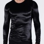 Casual Velvet Slim Fit Black Top