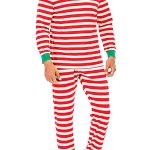 Christmas Red And White Striped Pajamas Two Piece Set