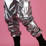 Gayparadise Metallic Slim Fit Silver Cargo Pants