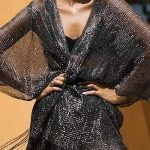 Sheer Shiny Fringe Long Sleeve Loose Robe