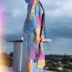 Gayparadise Unisex Rainbow Metallic Glitter Coated Hooded Kimono Coat