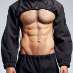 Gayparadise Casual Zipper Long Sleeve Black Crop Hoodie