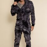 Tie Dye Faux Fur Hooded Jumpsuit [Pre-Order]