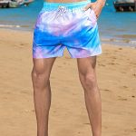 Men's Gradient Drawstring Loose Casual Beach Shorts