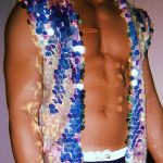 Gayparadise Men's Sleeveless Iridescent Sequin Kimono Open Front Top Vest