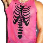 Skeleton Ribcage Skull Print Halloween Costume Racerback Tank Top