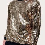 Glitter Loose Fit Gold Sweatshirt