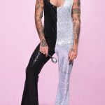 GayparadiseSequin Black And White Patchwork Tank Top Jumpsuit