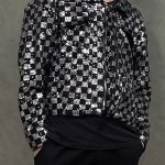 Unisex Plaid Sequin Zipper Black And White Jacket [Pre-Order]