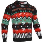 Christmas Trees Snowflake Print Colorblock Long Sleeve Knit Sweatshirt