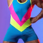 Gayparadise Colorblock U Neck Bodycon Sleeveless Romper