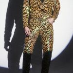 Gayparadise Leopard Print Sequin Blazer Pants Two Piece Set