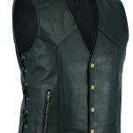 PU Leather Tank Top Side Lace-Up V-Neck Sleeveless Jacket