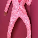 Gayparadise  Pink Leopard Print Blazer Pants Two Piece Set