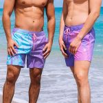 Men's Color Changing Swimwear Drawstring Casual Beach Shorts