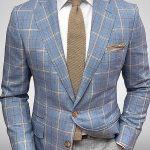 Plaid Lapel Collar Button Slim Fit Blazer [Pre-Order]