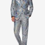 Iridescent Glitter Plaid Blazer Pants Two Piece Set [Pre-Order]