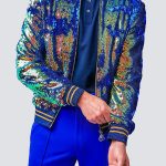 Gayparadise  Gradient Sequin Zipper Baseball Jacket