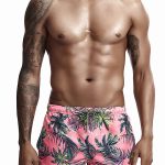 Tree Pattern Print Beach Vacation Pink Shorts