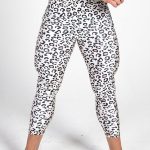 Leopard Print Stretchy White Leggings [Pre-Order]