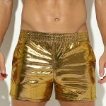 Gayparadise Metallic Pocket Elastic Waist Slim Shorts