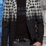 Houndstooth Black And White Gradient Long Sleeve Slim Fit Blazer [Pre-Order]