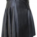 GayparadisePU Leather Solid Color Buckle Decor Pleated Skirt