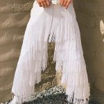 Gayparadise Men's Fringe Solid Casual Ankle Length Pants Without Belt