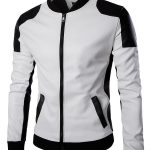 PU Leather Black And White Patchwork Jacket