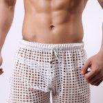 Men's Fishnet See Through Hollow Out Casual Solid Color Shorts