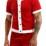 Gayparadise Christmas Red And White Colorblock Faux Fur Top Shorts Pajama Two Piece Set