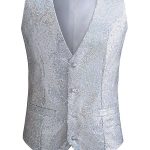 Men's Sequin Button Slim Leisure Deep V-Neck Solid Color Vest