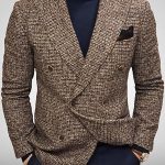 Plaid Lapel Collar Slim Fit Blazer